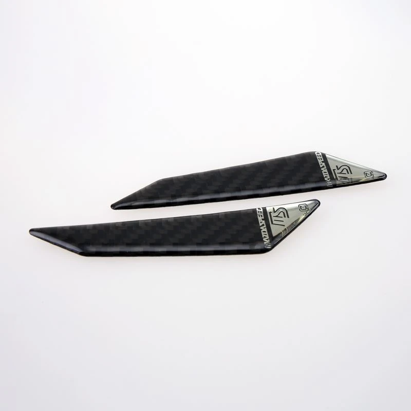 Car door edge guards carbon fiber emblem