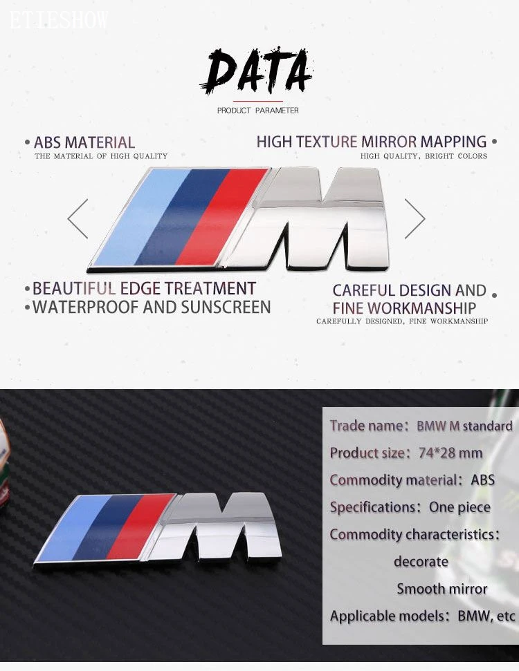 BMW ABS chrome emblem
