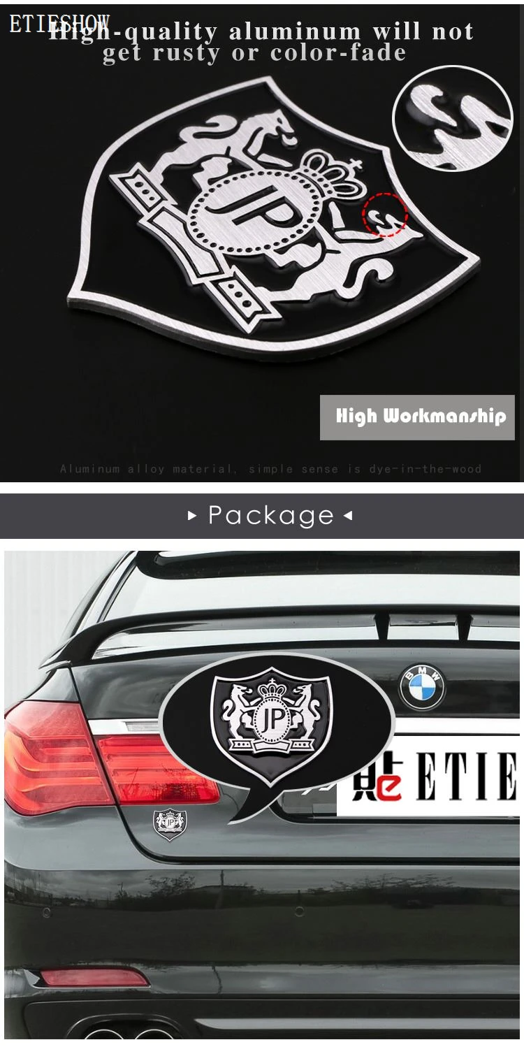 high quality 3D JP aluminum emblem high quality 3D JP aluminum emblem