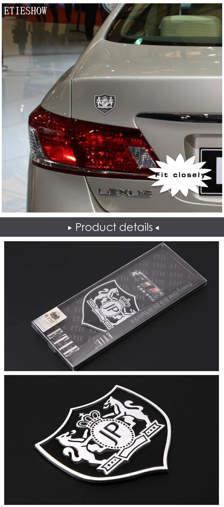 JP aluminum badge sticker JP aluminum badge sticker