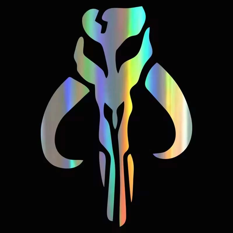 ET11390# Fashion Mandalorian Skull Boba Fett Car Sticker