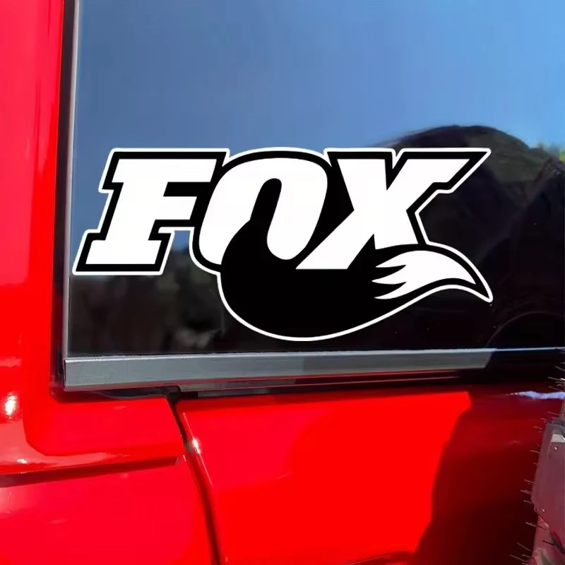 Fox Text And Fox Tail Car Sticker