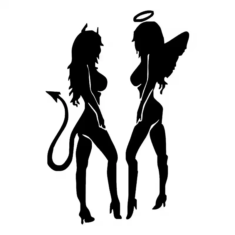천사 데빌 여자 뷰티 레이디 스티커