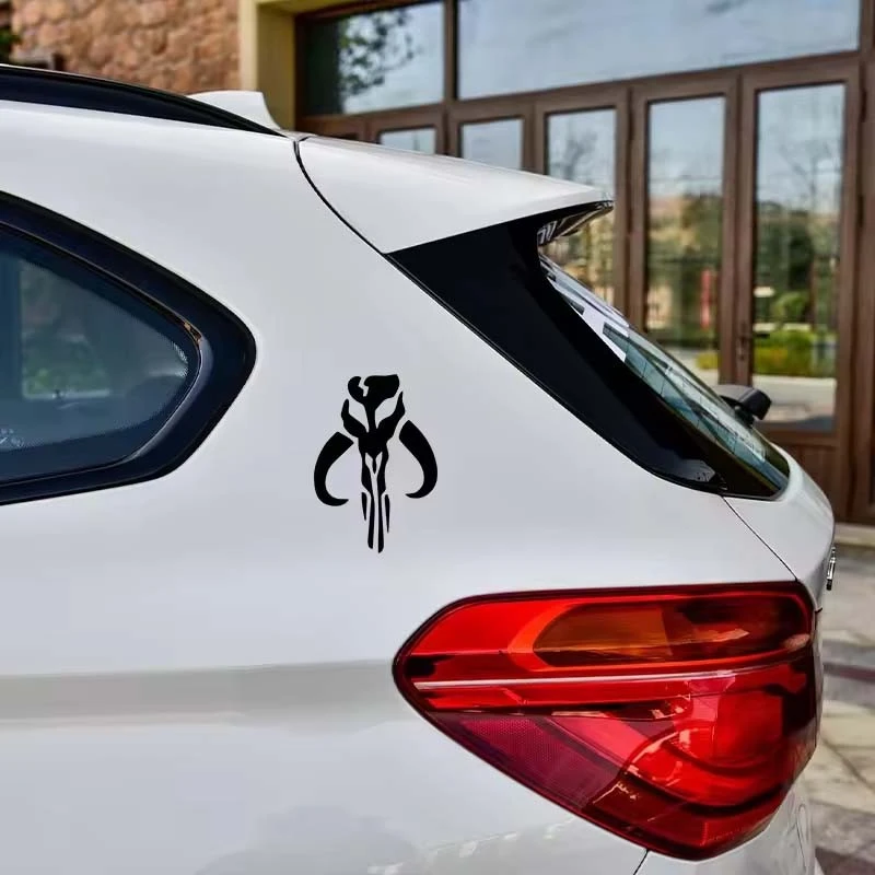 ET11390# Fashion Mandalorian Skull Boba Fett Car Sticker