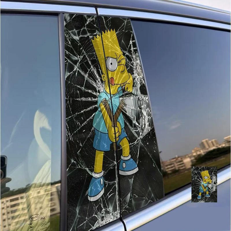 Car Use B Pillar Cartoon Sticker Set