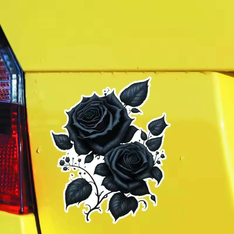 Die Cut Black Rose Sticker