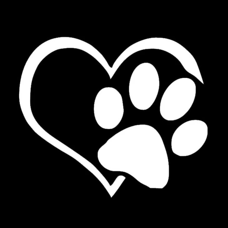 Foot Mark And Heart Car Decal