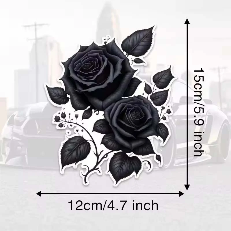 Die Cut Black Rose Sticker