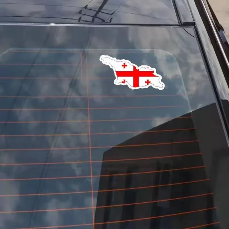 The Republic Of Georgia Flag Map Decal