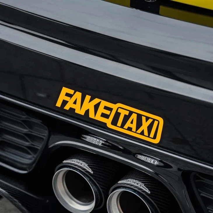 Fake Taxi Car Window Decal Letters