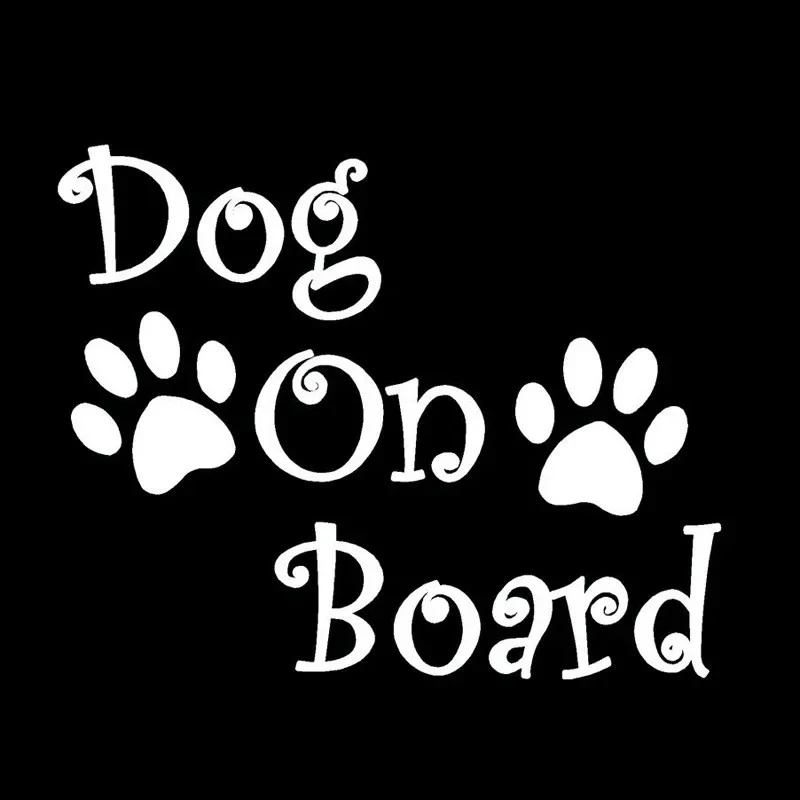 Dog On Board Cute Pawprint Sticker