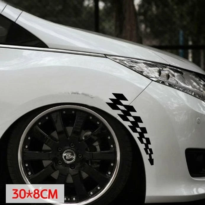 Car Wheel Fender Stickers Racing Flag