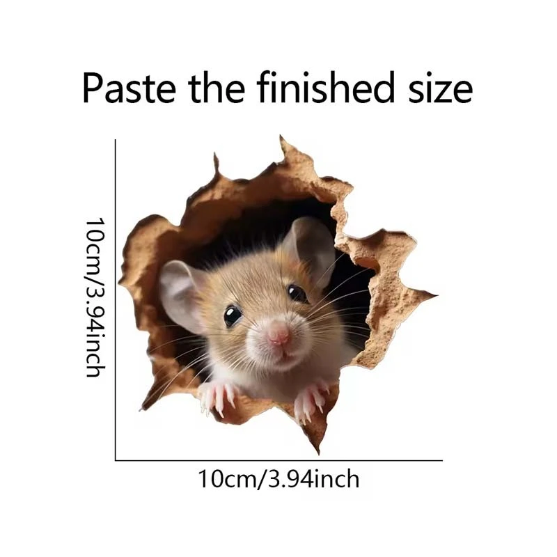 1pc Mouse Peeking Through Wall Decal