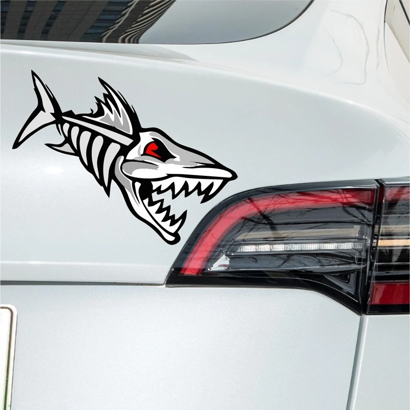 Zombie Fish Car Boat Fishing Label Badge