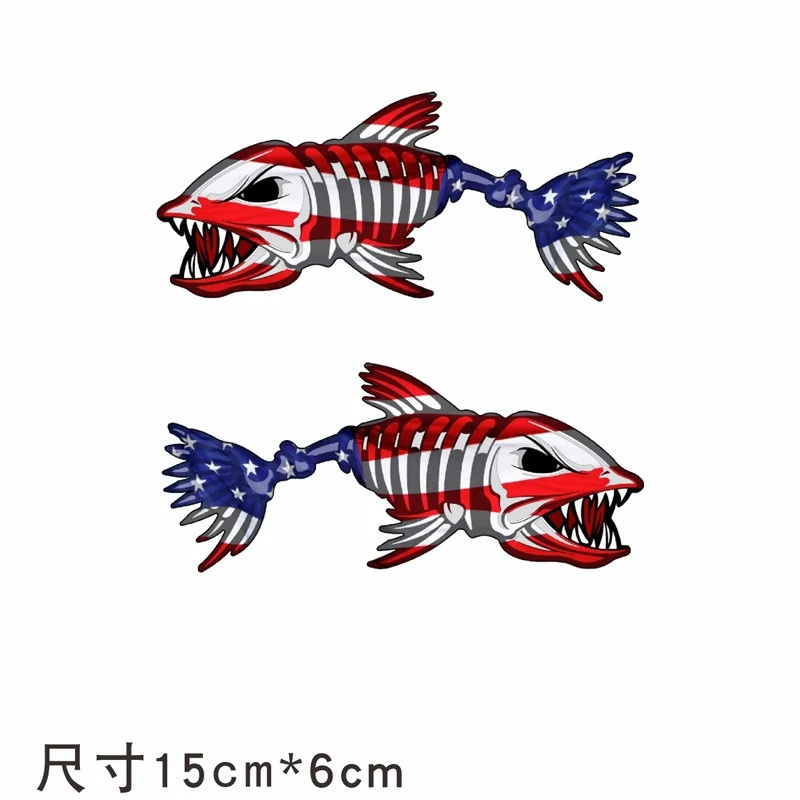 Zombie Fish Car Boat Fishing Label Badge