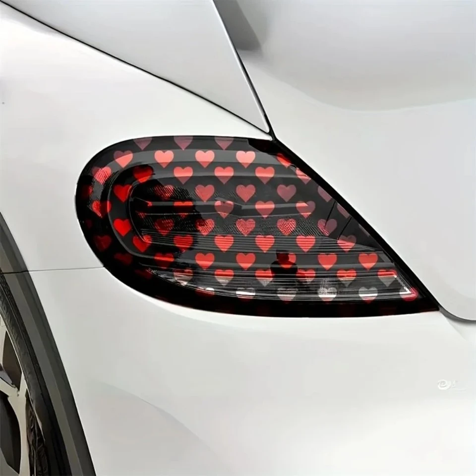 Black Heart-shaped Car Taillight Cover Sticker