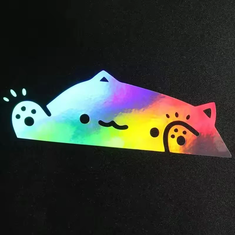 Colorful Laser Cute Cat Car Sticker