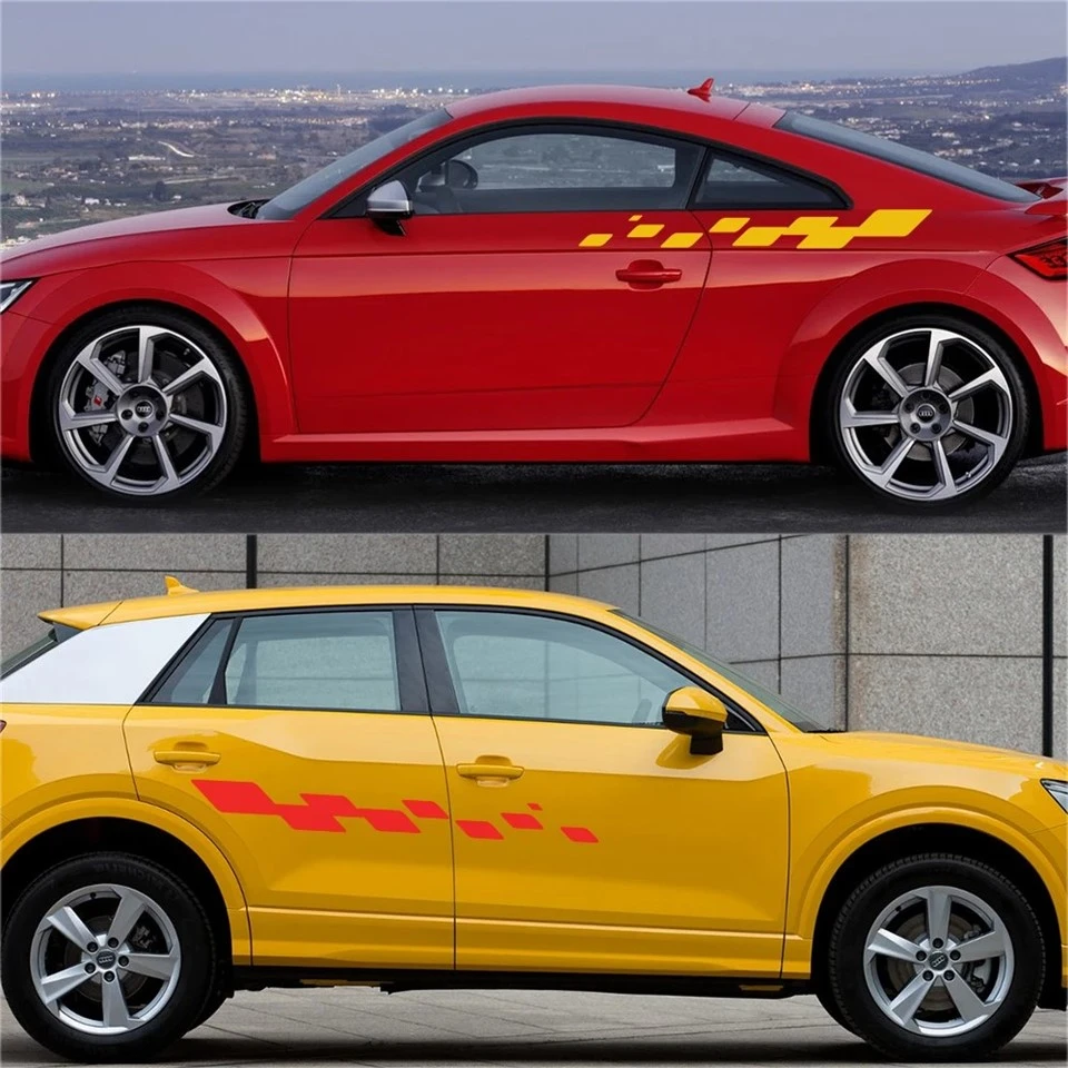 Car Side Skirt Stickers Body Stripes Decals