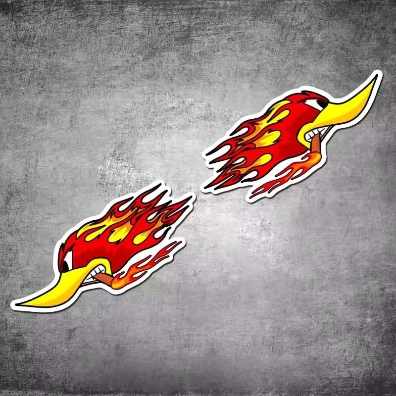 ET11385# Flame Duck Motorcycle Stickers For Motorbike