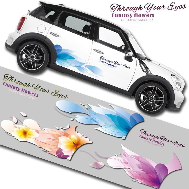 Color Flower Style Car Body Custom Sticker