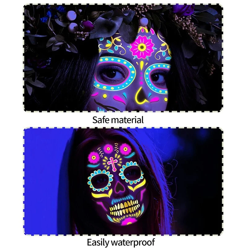 Halloween Stickers Luminous Face Tattoos For Mexican price