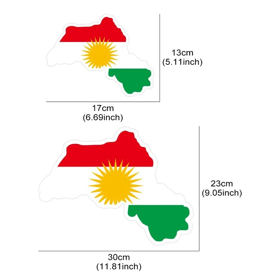 Kurdistan Kurds Map Sticker For Car Window