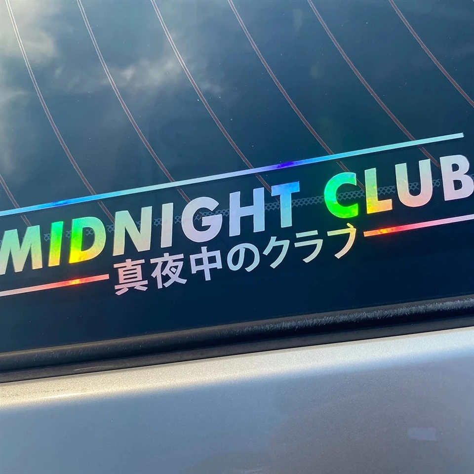 자정 클럽 비닐 데칼 JDM 창 스티커
