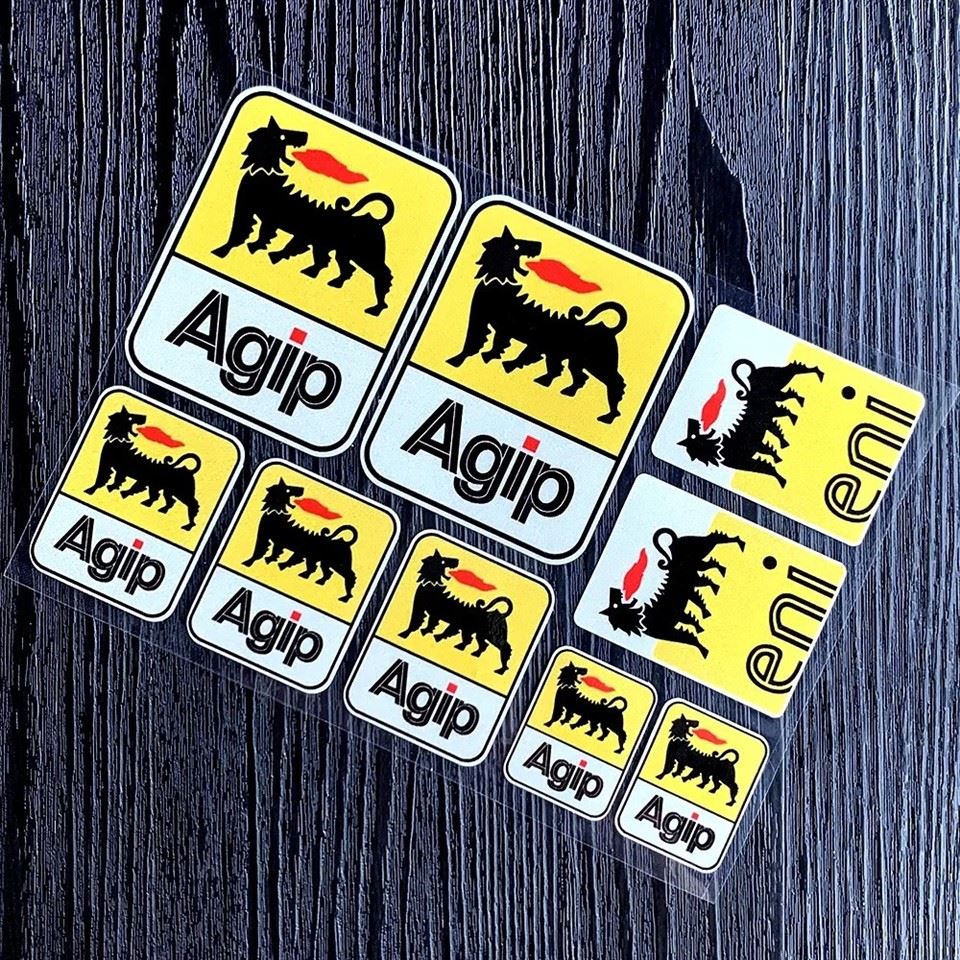 Motorcycle Stickers AGIP Eni Oil For Motorbike