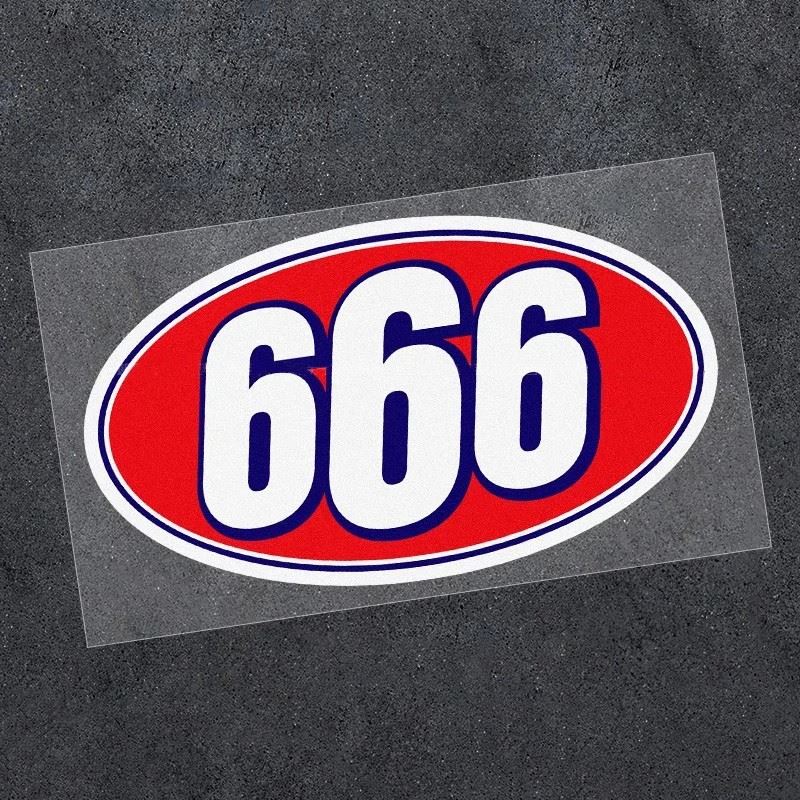 번호 666 재미있는 오토바이 스티커
