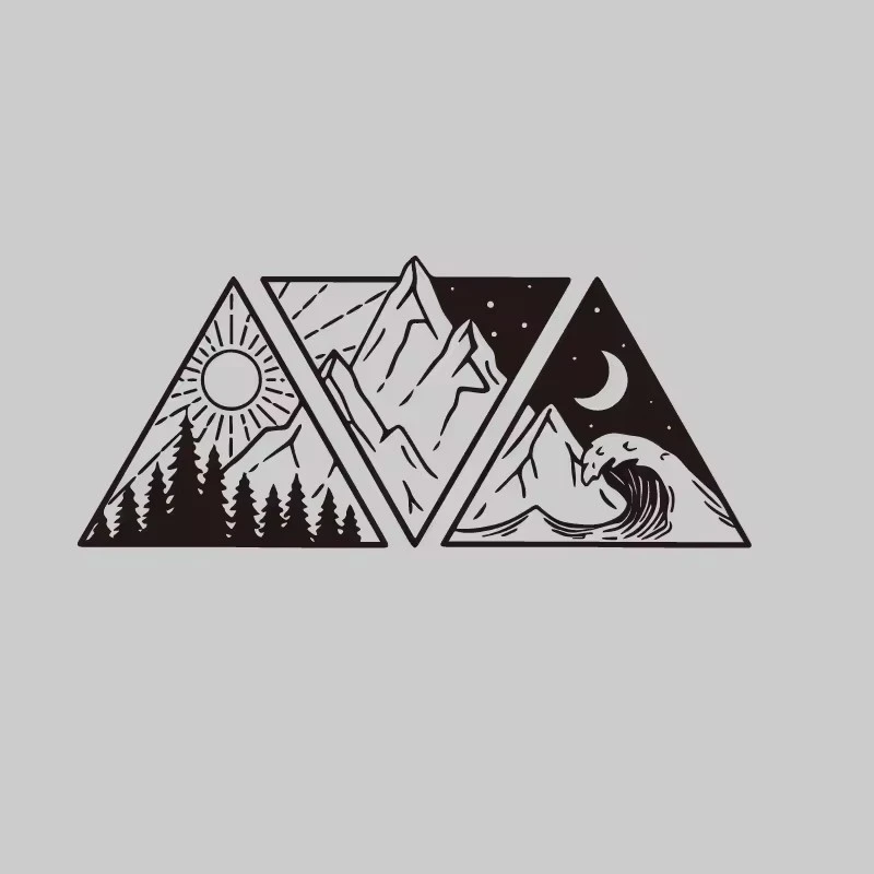 Ocean Mountain Decals For Camper Van