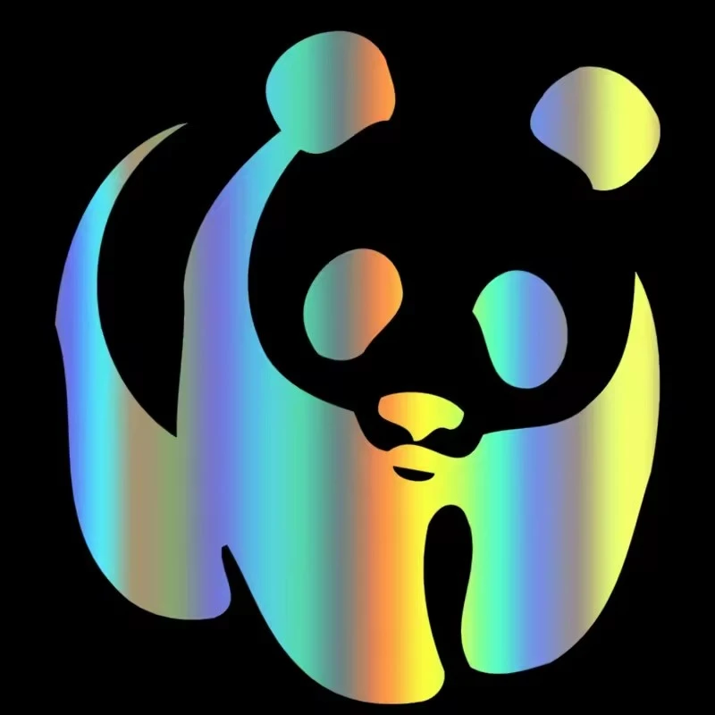 PVC Panda Decals Adhesive