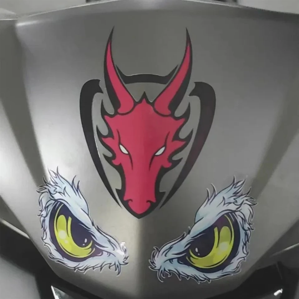 Red Dragon Head Reflective Motorcycle Stickers best