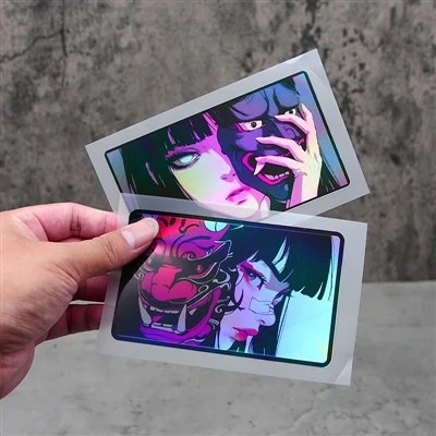 1pc 홀로그램 애니메이션 소녀 데칼 마스크