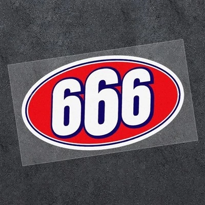 번호 666 재미있는 오토바이 스티커