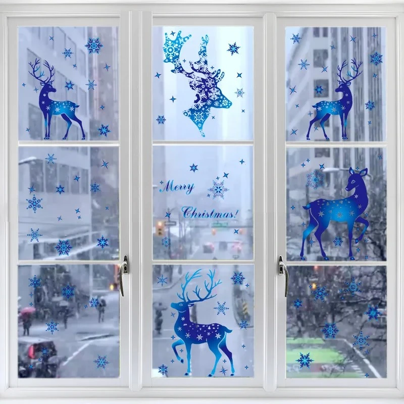 Snowflake Reindeer Santa Claus Christmas Stickers suppliers