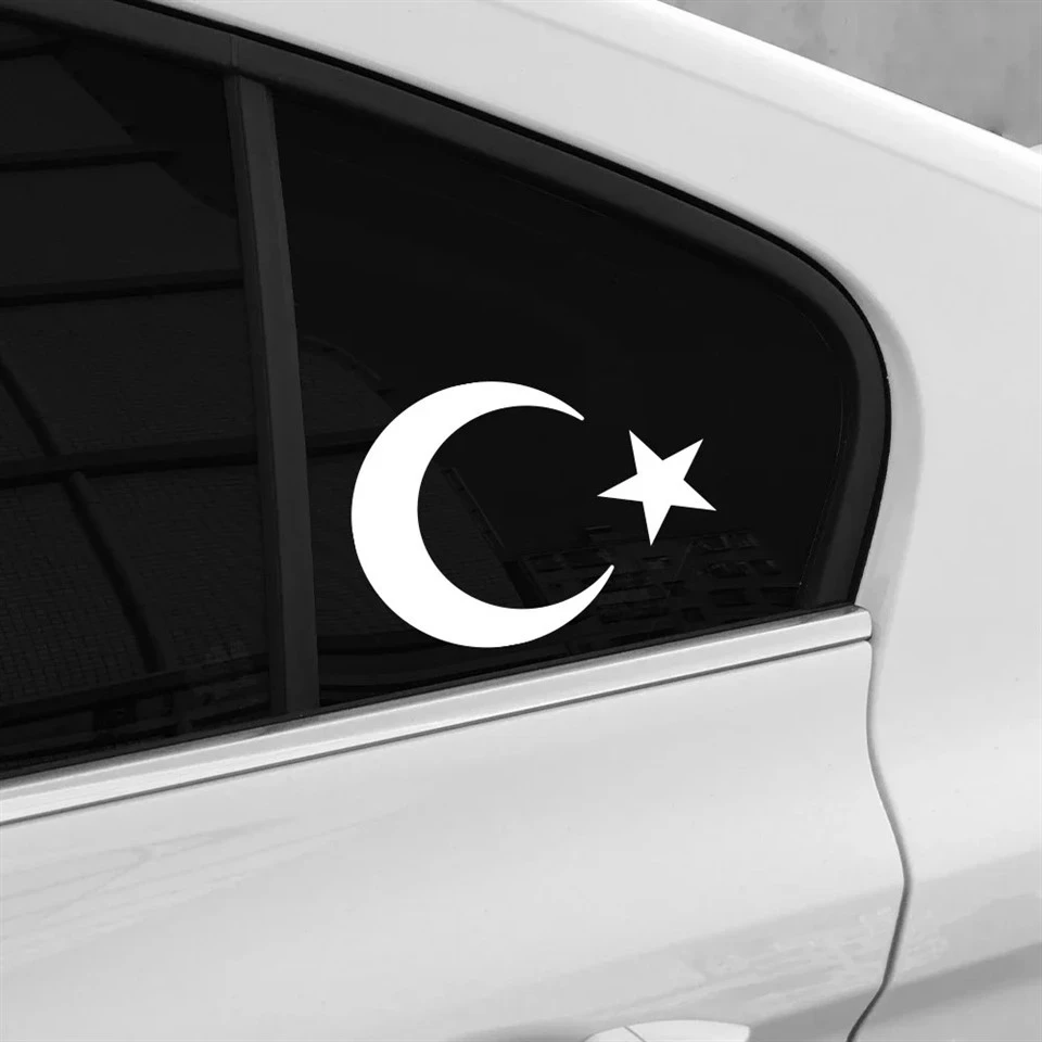 터키 깃발 달과 별 자동차 스티커