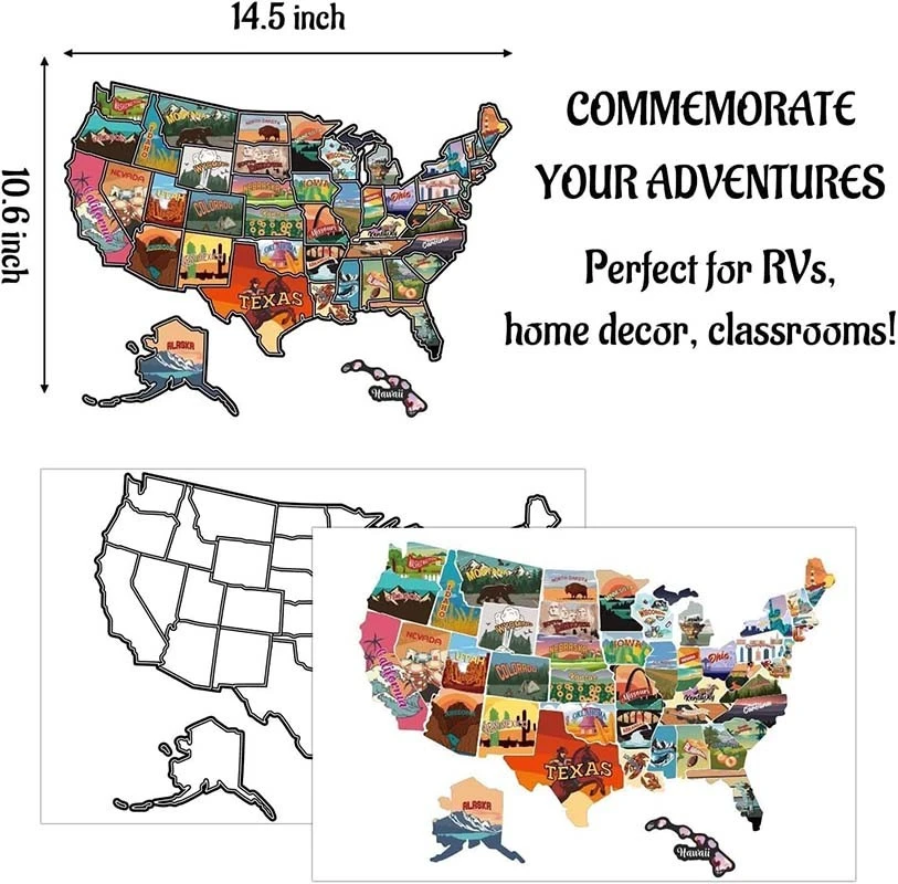 USA Map Sticker