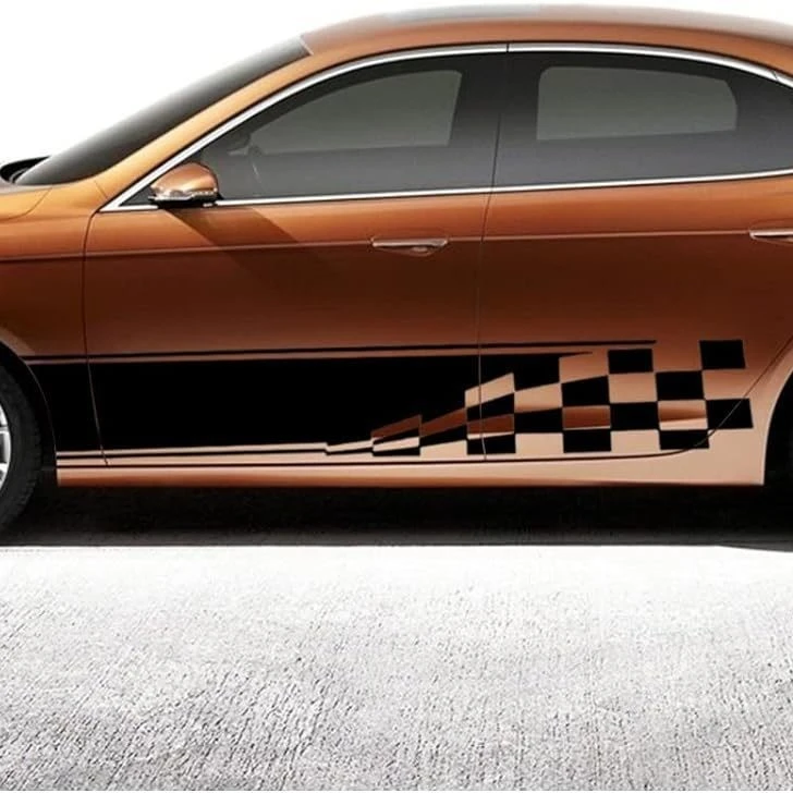 Vinyl Black Racing Stripes Decals Car Body